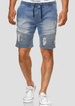 Indicode Jeans MIT ELASTISC - Szorty Jeansowe - Blue