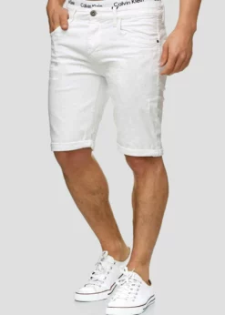 Indicode Jeans CUBA CADEN - Szorty Jeansowe - Offwhite