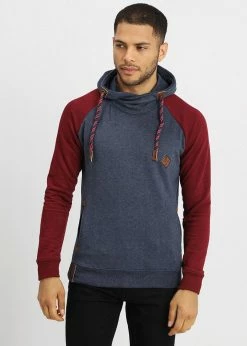 Indicode Jeans DYOTT - Bluza Z Kapturem - Bordeaux Mix