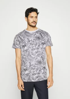 Indicode Jeans PALME - T-shirt Z Nadrukiem - Offwhite