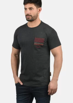 Indicode Jeans IDPAXTON - T-shirt Z Nadrukiem - Charcoal