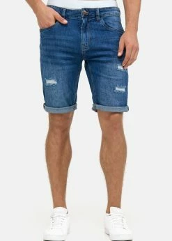 Indicode Jeans CUBA CADEN - Szorty Jeansowe - Blau