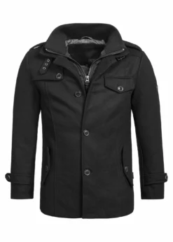 Indicode Jeans BRANDAN - Krótki Płaszcz - Black -Indicode Jeans Sklep 6f0c6821738049b8803777f701ef8683