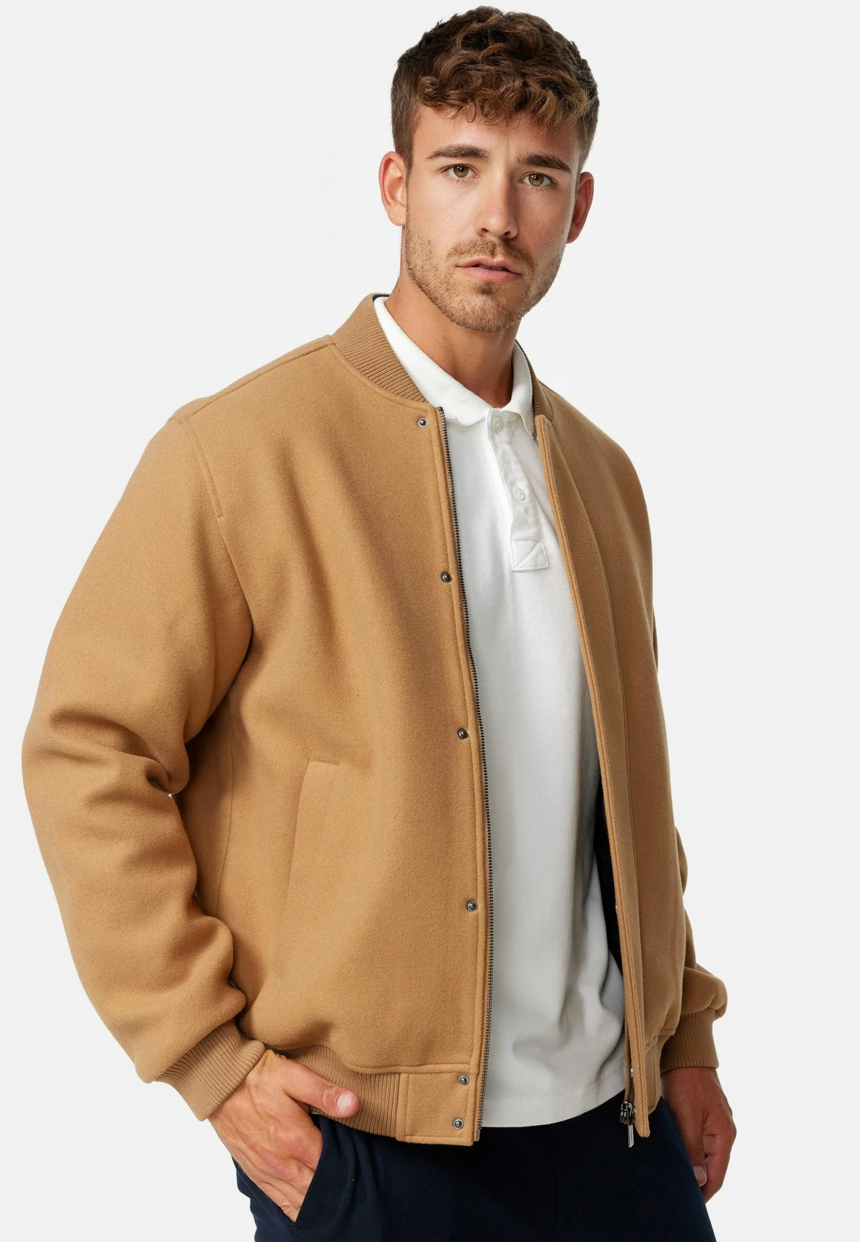 Indicode Jeans ÜBERGANGS HAMO - Kurtka Bomber - Dark Sand 5 Indicode Jeans ÜBERGANGS HAMO - Kurtka Bomber - Dark Sand - obrazek 5