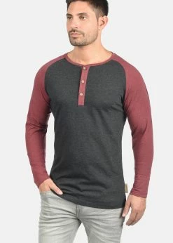 Indicode Jeans WINSTON - Bluza - Charcoal/wine