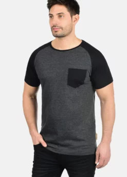 Indicode Jeans IDGRESHAM - T-shirt Z Nadrukiem - Charcoal/black