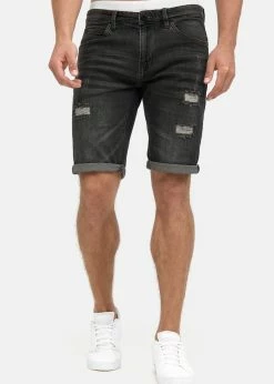 Indicode Jeans CUBA CADEN - Szorty Jeansowe - Black