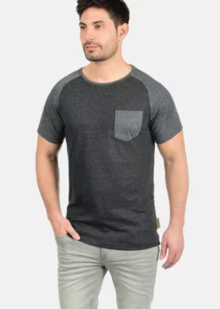 Indicode Jeans IDGRESHAM - T-shirt Z Nadrukiem - Charcoal