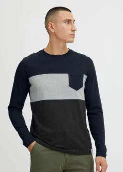 Indicode Jeans IDMATHEO - Bluzka Z Długim Rękawem - Navy