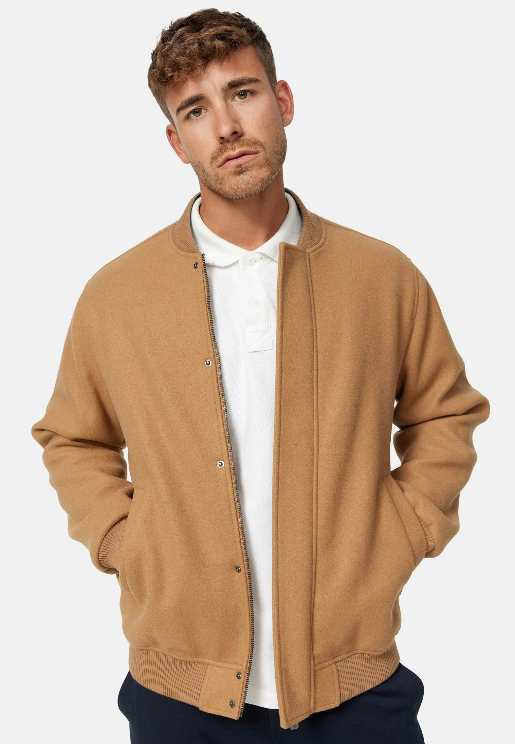 Indicode Jeans ÜBERGANGS HAMO - Kurtka Bomber - Dark Sand 1 Indicode Jeans ÜBERGANGS HAMO - Kurtka Bomber - Dark Sand