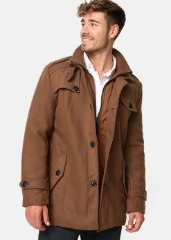 Indicode Jeans BRANDAN - Krótki Płaszcz - Camel