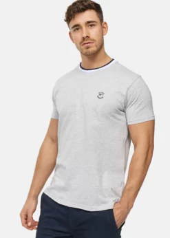 Indicode Jeans T-shirt Basic - Lt Grey Mix